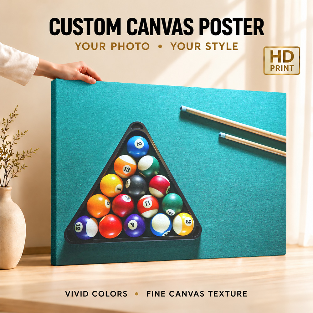 Billiards Pool Balls Cues Wood - Sports Equipment Poster review and price