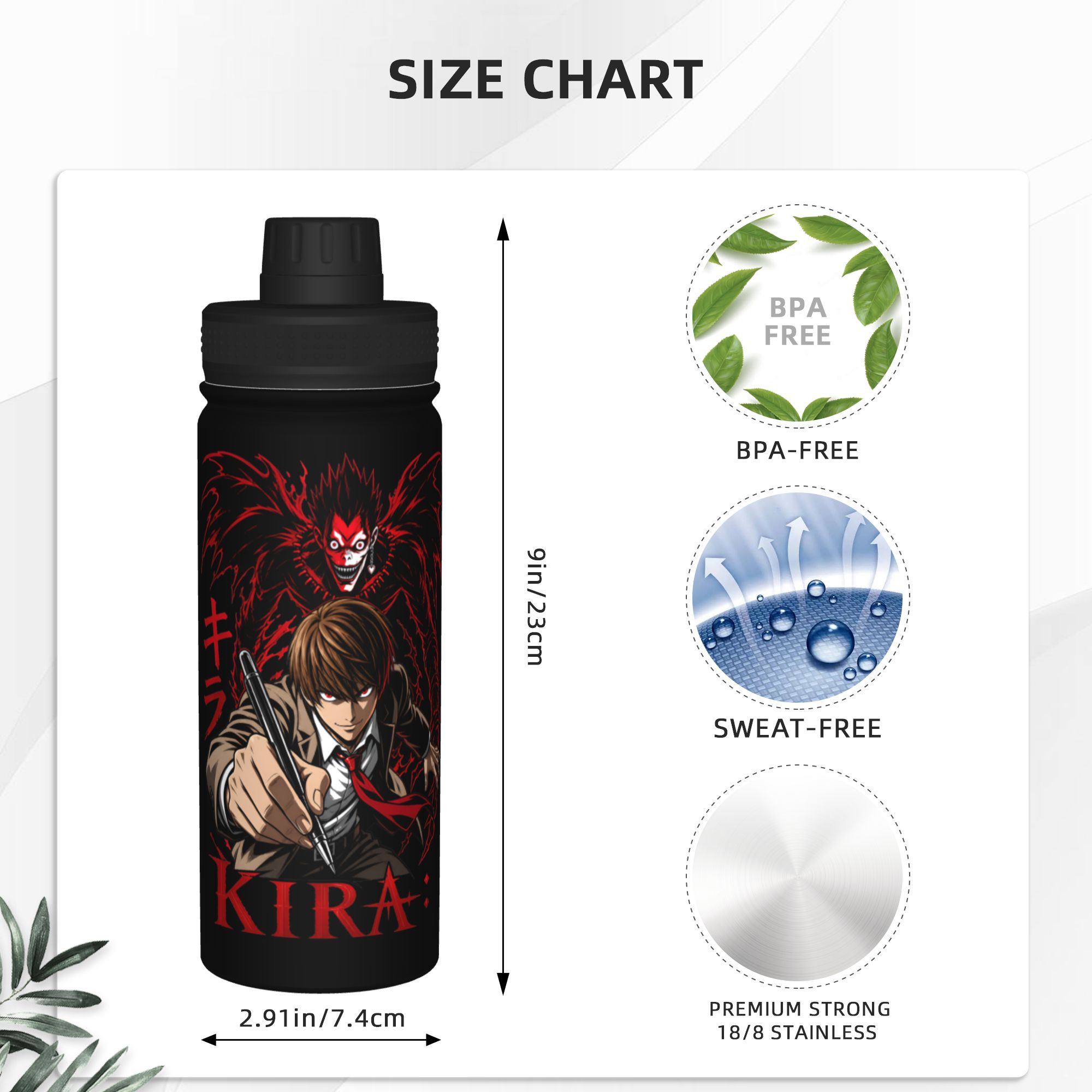 Death Notes Anime God of the N - Sports Water Bottle Insulated review and price